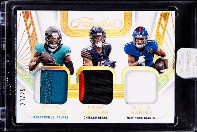 2024 Panini Flawless Brian Thomas Jr./Rome Odunze/Malik Nabers Triple Patches #TP-WR1 card image