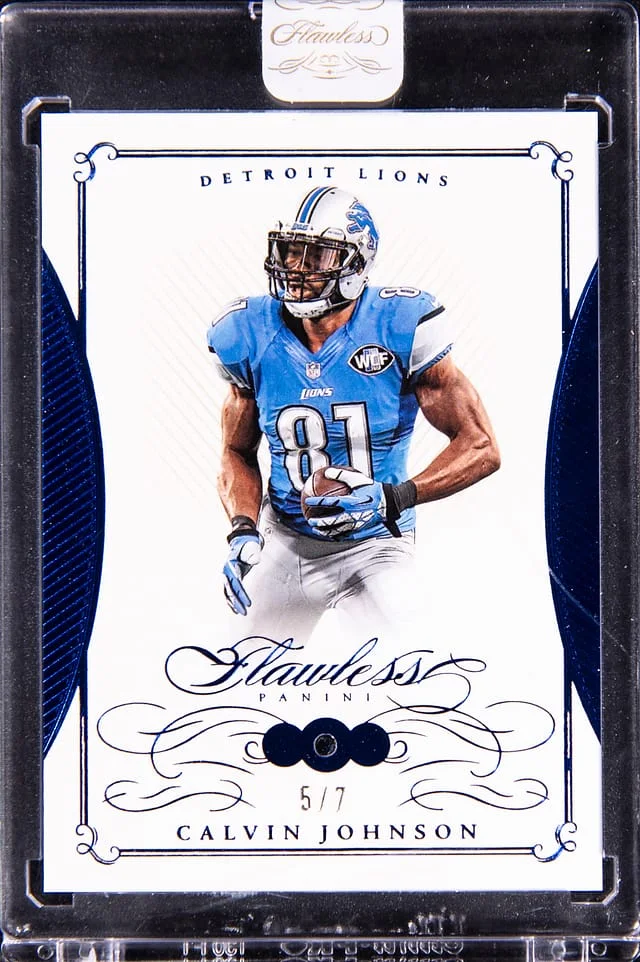 2024 Panini Flawless Calvin Johnson Sapphire #11 card image