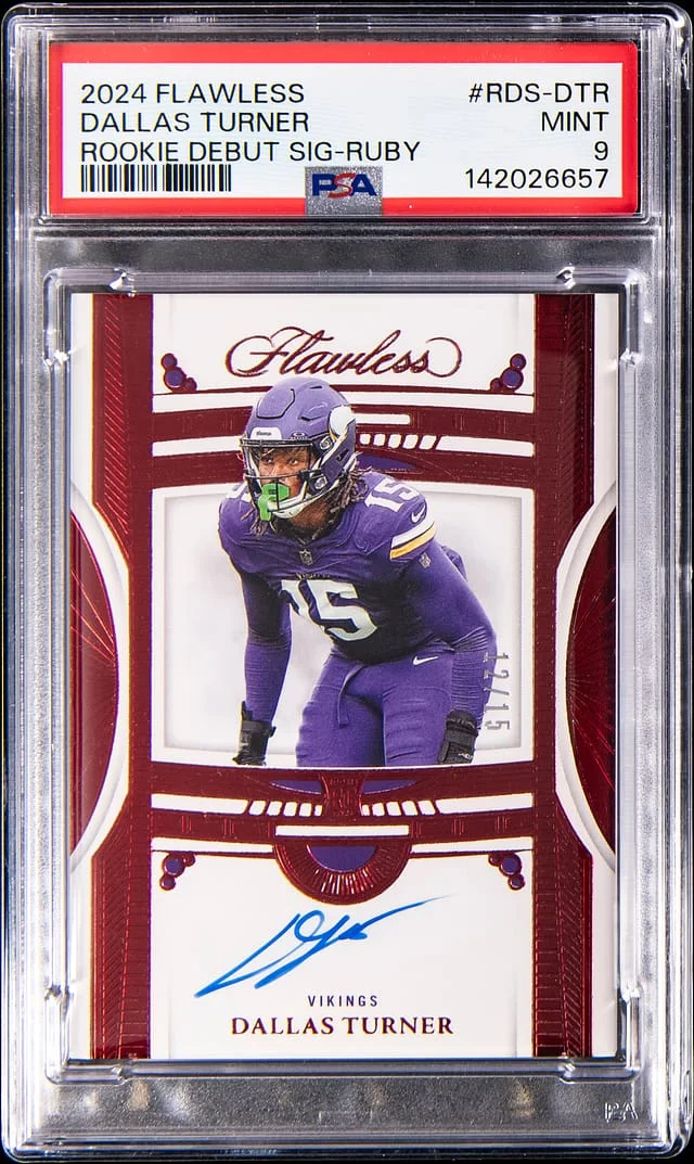 2024 Panini Flawless Dallas Turner Debut Signatures-Ruby #RDS-DTR card image