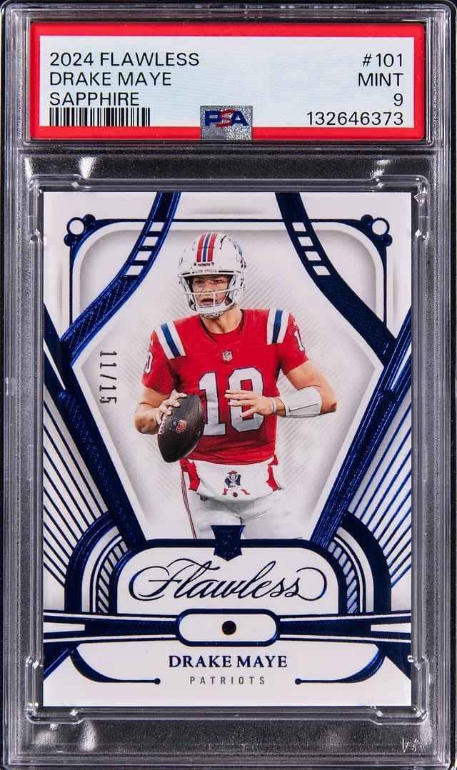 2024 Panini Flawless Drake Maye Sapphire #101 card image