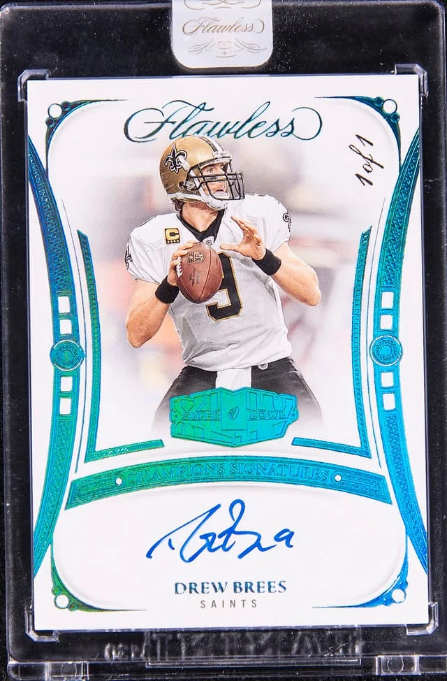 2024 Panini Flawless Drew Brees Champions Signature Platinum #CS-DBS card image