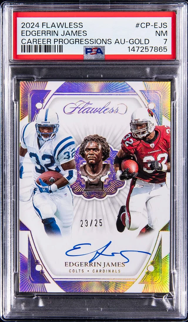 2024 Panini Flawless Edgerrin James Career Progressions Autograph Gold #CP-EJS card image