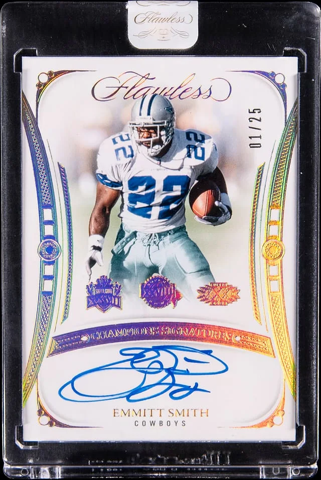 2024 Panini Flawless Emmitt Smith Championship 3x Signatures #3X-ESH card image
