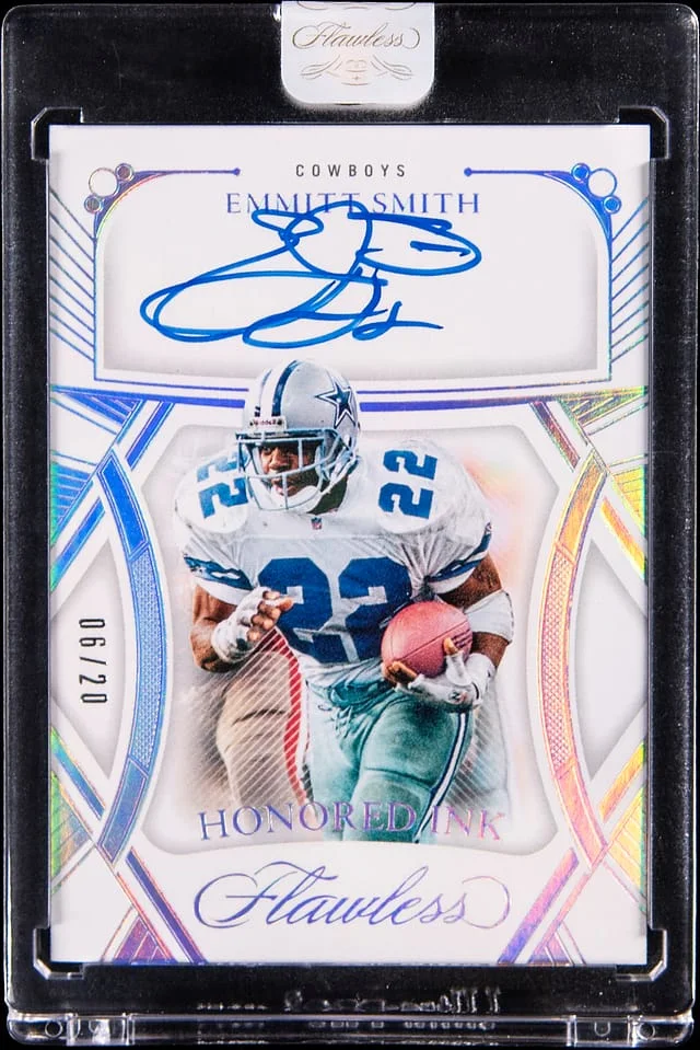 2024 Panini Flawless Emmitt Smith Honored Ink Silver #HI-ESH card image