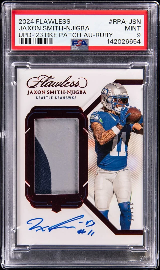 2024 Panini Flawless Jaxon Smith-Njigba Update '23 Patch Autograph-Ruby #RPA-JSN card image