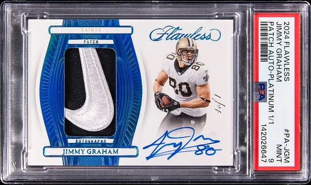 2024 Panini Flawless Jimmy Graham Patch Autograph-Platinum #PA-JGM card image