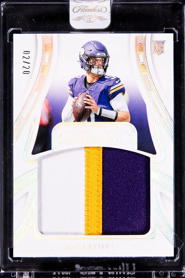 2024 Panini Flawless J.J. McCarthy Patch - Panini Encased Patches #RP-JJM card image