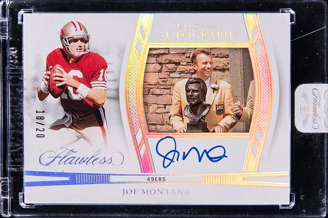 2024 Panini Flawless Joe Montana Hall of Fame Autographs Silver #HOF-JMA card image