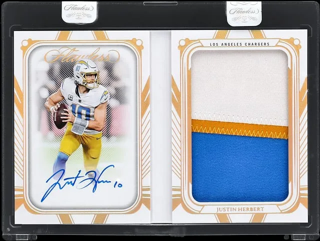 2024 Panini Flawless Justin Herbert Veteran Booklets Nameplate #VB-JHT card image