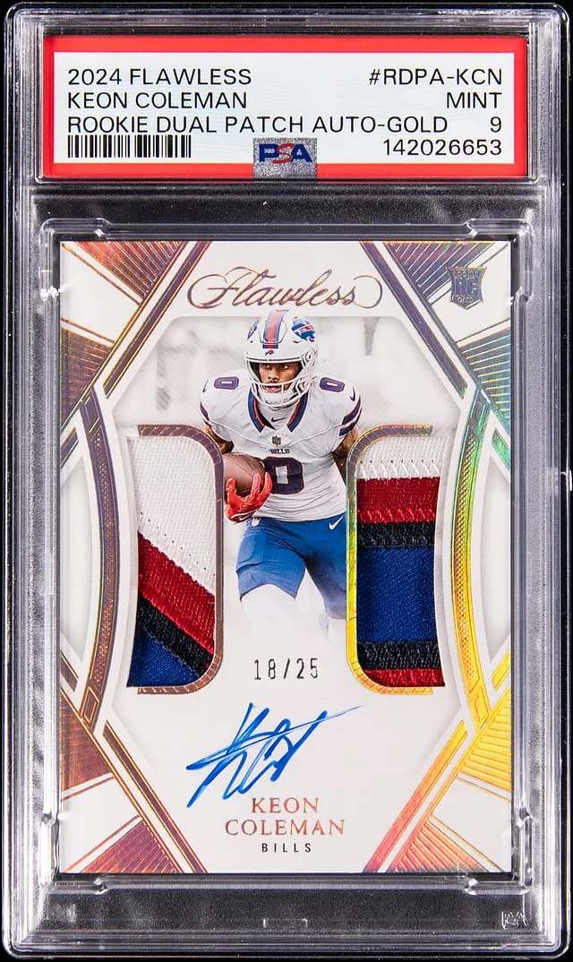 2024 Panini Flawless Keon Coleman Dual Patch Autograph-Gold #RDPA-KCN card image
