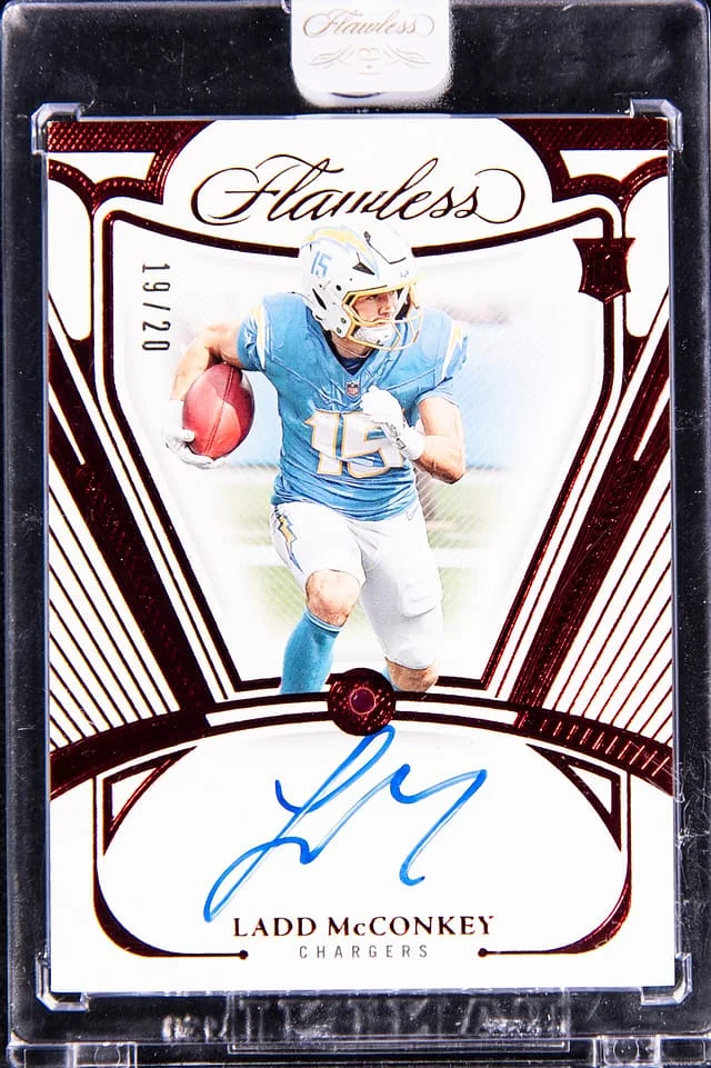 2024 Panini Flawless Ladd McConkey Gems Signatures #RGS-LMY card image