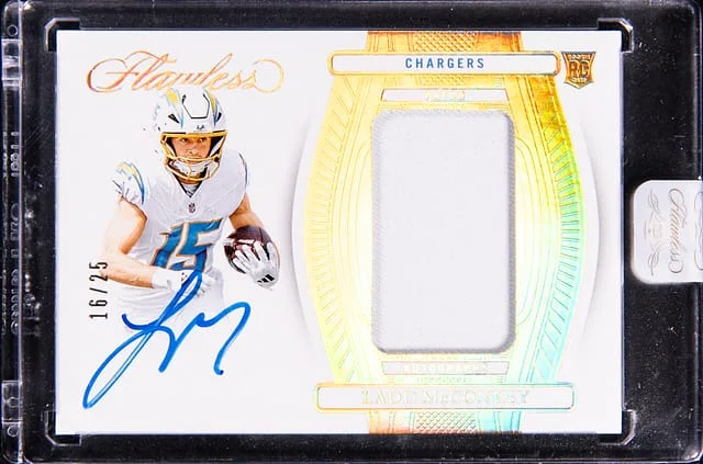 2024 Panini Flawless Ladd McConkey Patch Autographs #RPA-LMY card image
