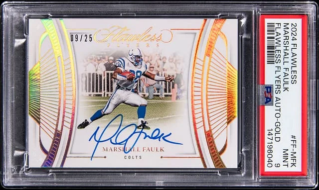 2024 Panini Flawless Marshall Faulk Flyers Autograph Gold #FF-MFK card image