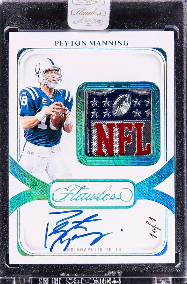 2024 Panini Flawless Peyton Manning Distinguished Patch Autographs Platinum #DPA-PMG card image