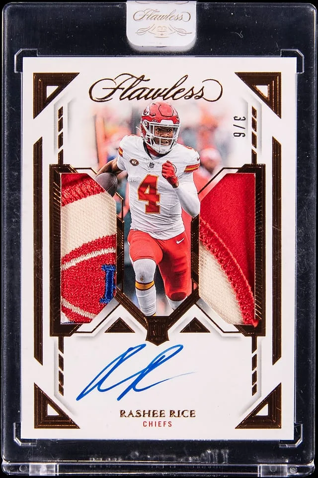 2024 Panini Flawless Rashee Rice Dual Patch Autograph Bronze #DPA-RRE card image