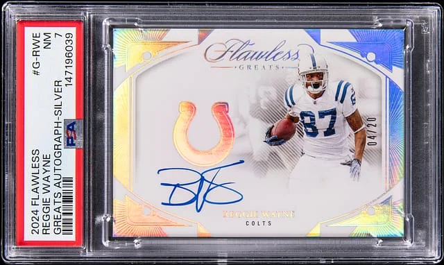 2024 Panini Flawless Reggie Wayne Greats Autograph Silver #G-RWE card image