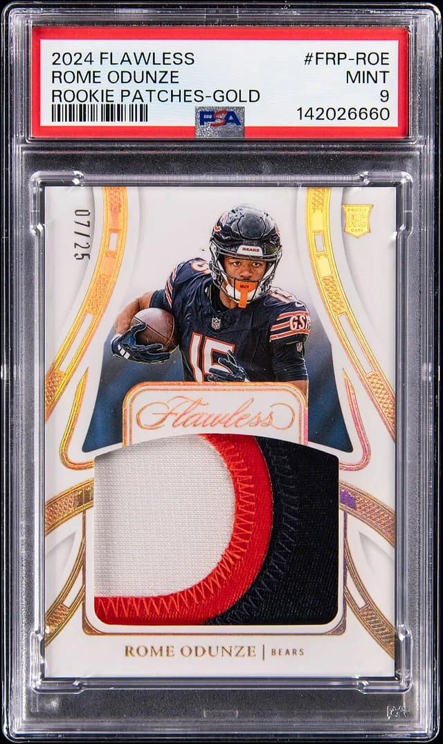 2024 Panini Flawless Rome Odunze Patches-Gold #FRP-ROE card image
