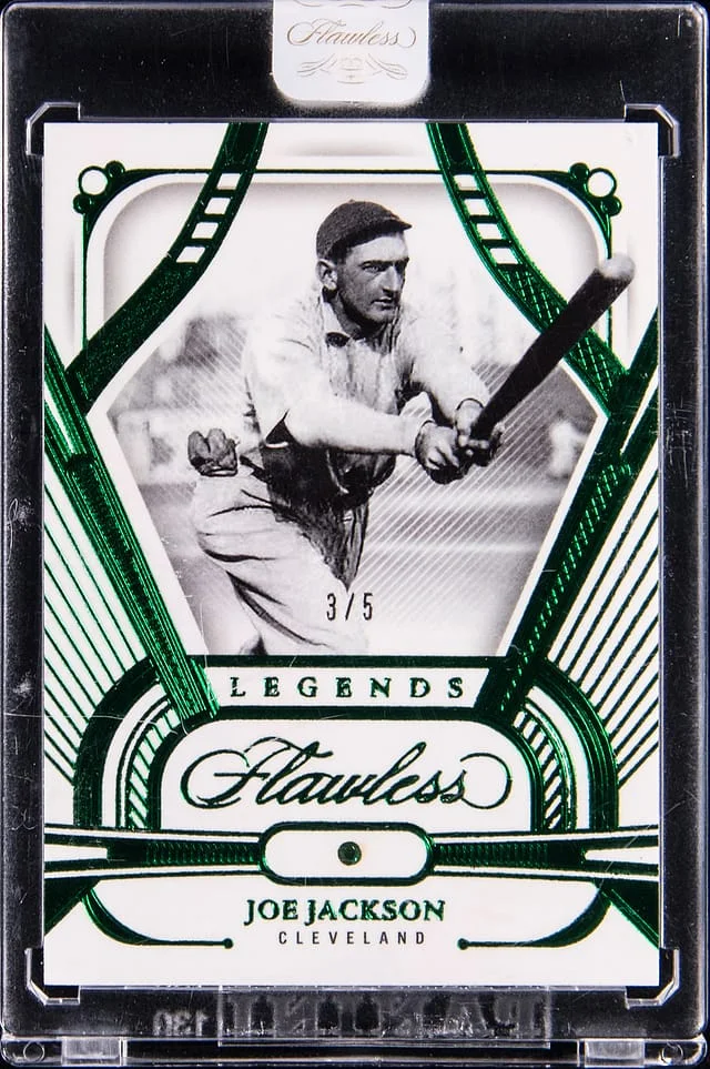 2024 Panini Flawless Shoeless Joe Jackson Emerald Relic Card - Panini Encased Legends Emerald #86 card image