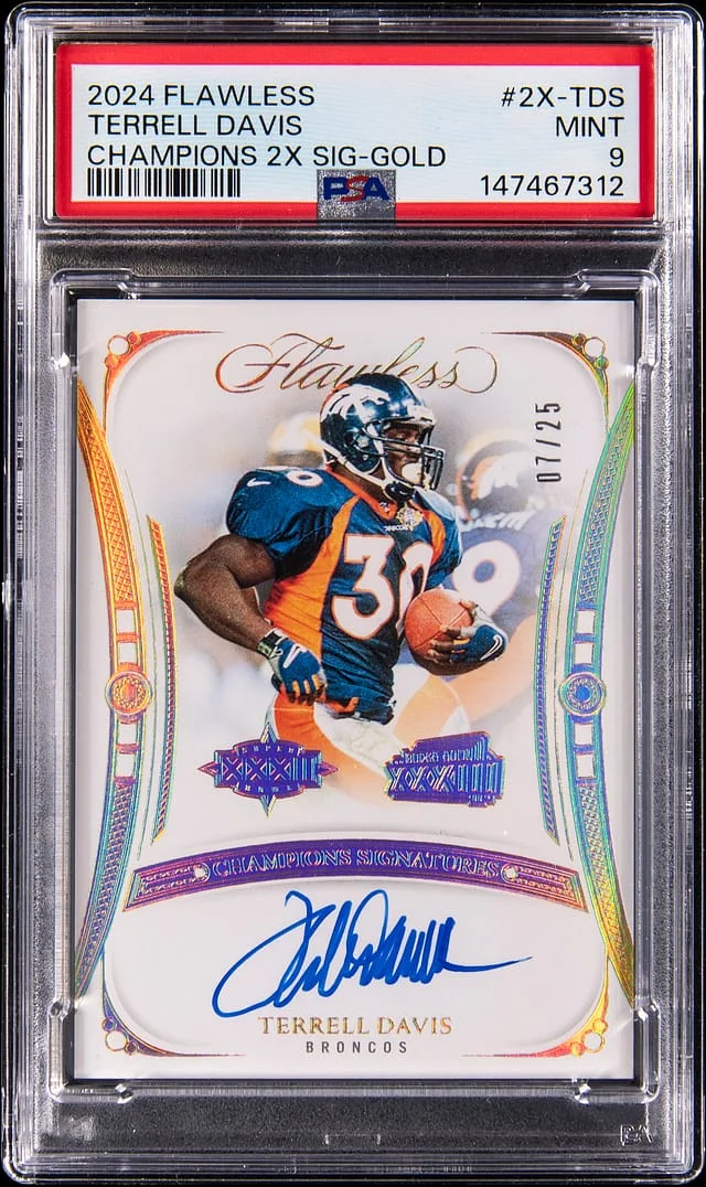 2024 Panini Flawless Terrell Davis Champions Signatures Gold #2X-TDS card image