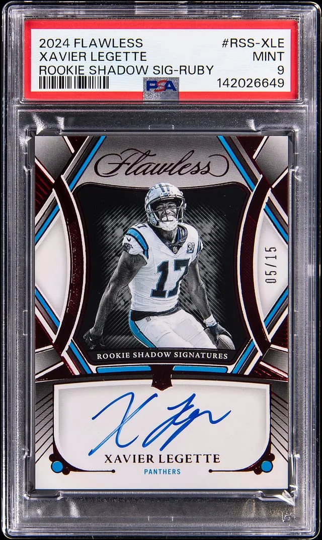 2024 Panini Flawless Xavier Legette Shadow Signatures-Ruby #RSS-XLE card image