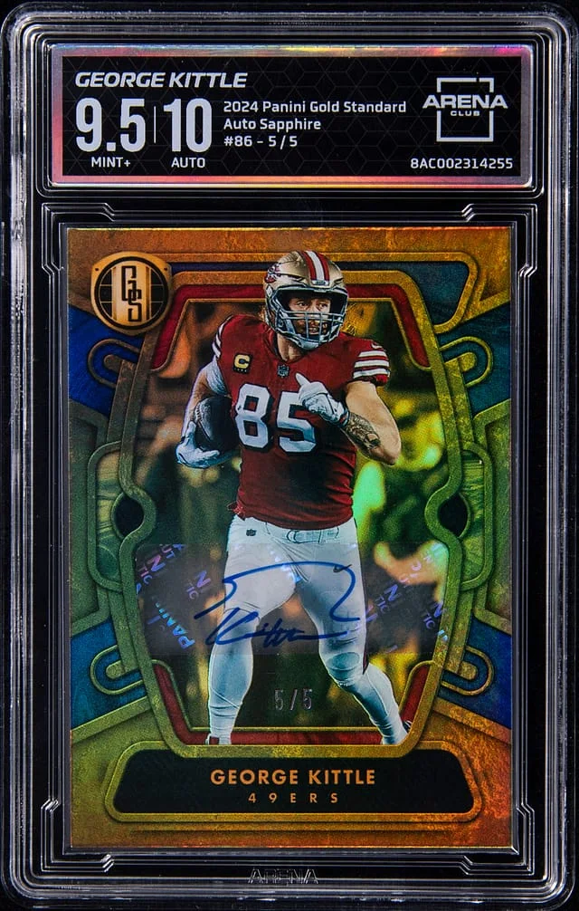 2024 Panini Gold Standard George Kittle Auto Sapphire #86 card image