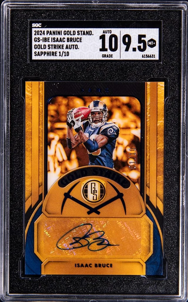 2024 Panini Gold Standard Isaac Bruce Gold Strike Autograph-Sapphire #GS-IBE card image