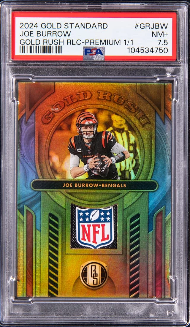 2024 Panini Gold Standard Joe Burrow Gold Rush Relic Premium #GR-JBW card image