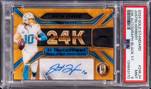 2024 Panini Gold Standard Justin Herbert 24K Autograph Black #24K-JH card image