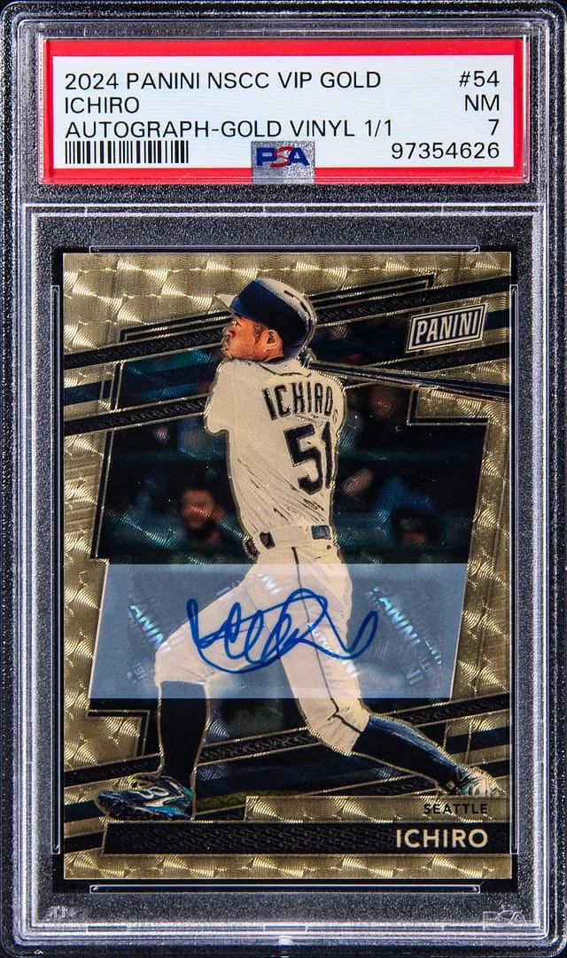 2024 Panini Ichiro National Sports Card Convention VIP Autograph Gold Vinyl #54 card image