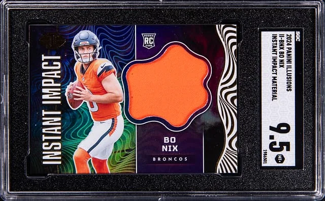 2024 Panini Illusions Bo Nix Instant Impact Material #II-BNX card image