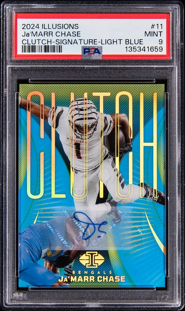 2024 Panini Illusions Ja'Marr Chase Clutch Signatures Light Blue #11 card image