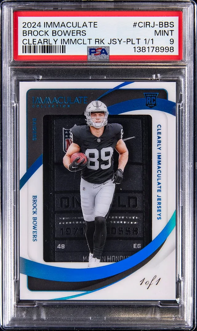 2024 Panini Immaculate Brock Bowers Clearly Immaculate Jerseys Platinum #CIRJ-BBS card image
