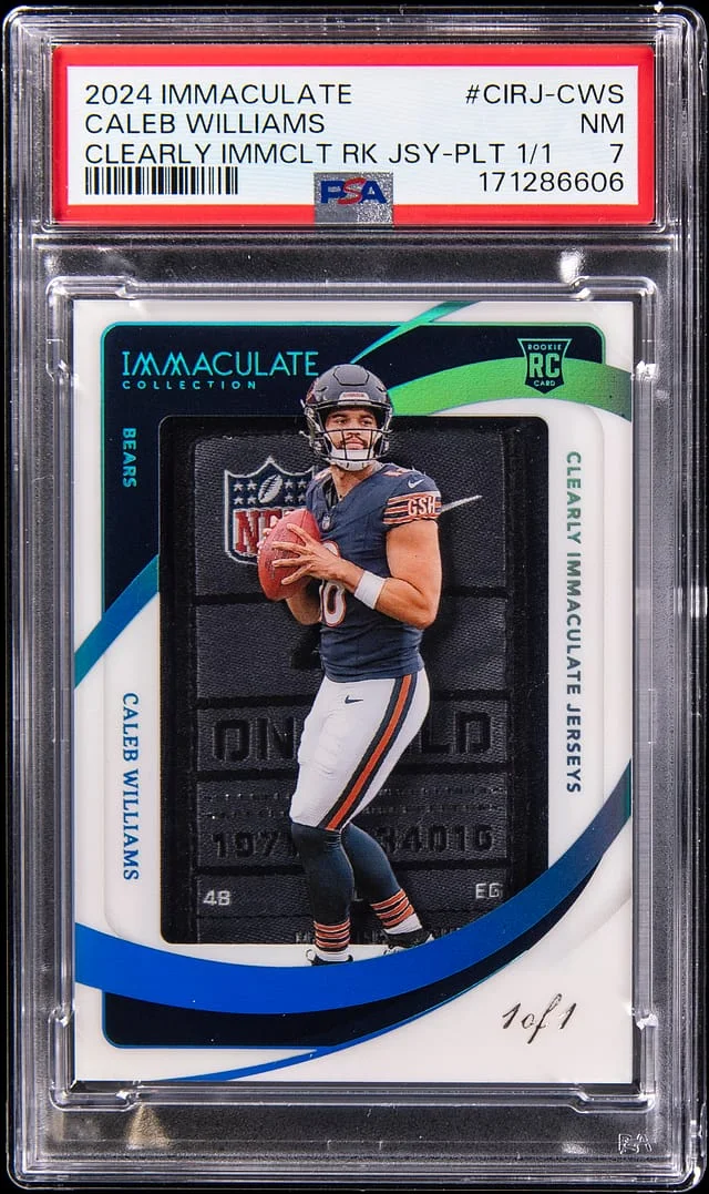 2024 Panini Immaculate Caleb Williams Clearly Immaculate Jerseys Platinum #CIRJ-CWS card image
