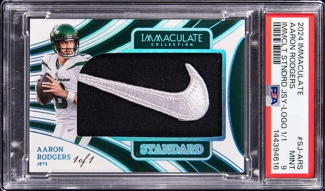 2024 Panini Immaculate Collection Aaron Rodgers Immaculate Standard Jersey Logo #SJ-ARS card image
