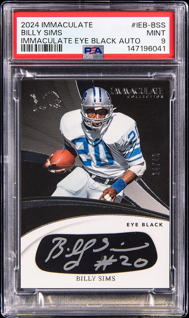 2024 Panini Immaculate Collection Billy Sims Eye Black Autograph #IEB-BSS card image