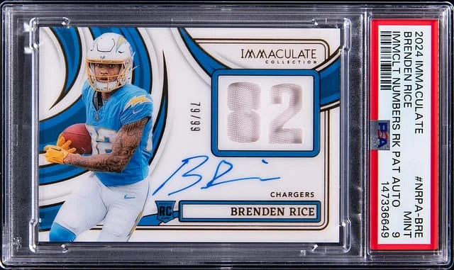2024 Panini Immaculate Collection Brenden Rice Immaculate Numbers Patch Autograph (RPA) #NRPA-BRE card image