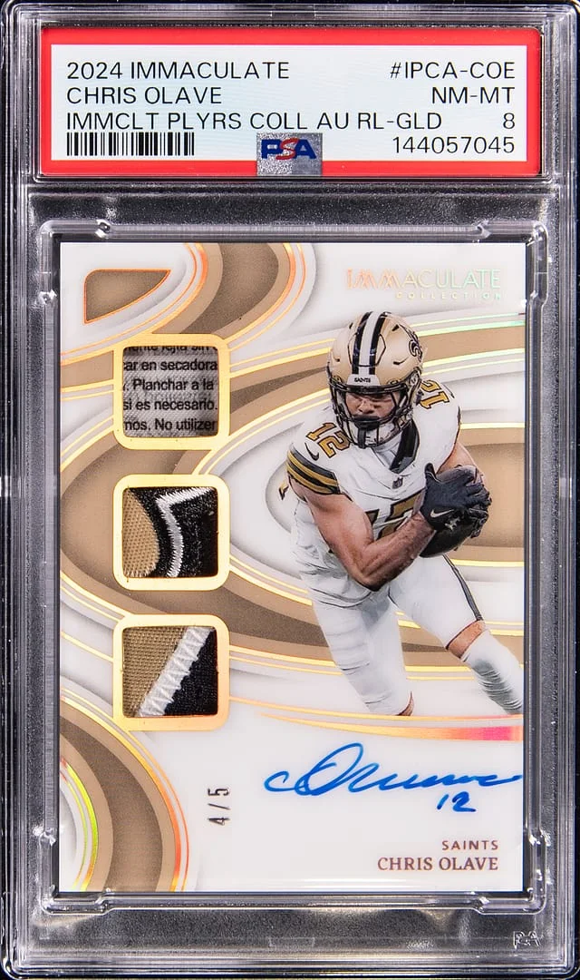 2024 Panini Immaculate Collection Chris Olave Immaculate Players Collection Autograph Relic Gold #IPCA-COE card image