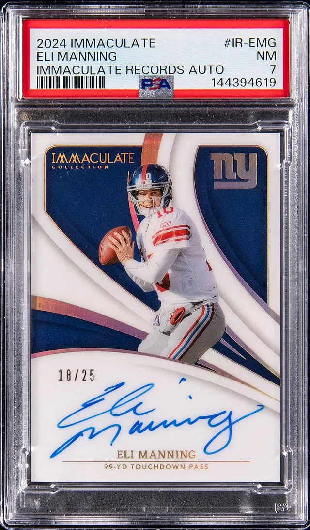 2024 Panini Immaculate Collection Eli Manning Immaculate Records Autographs #IR-EMG card image