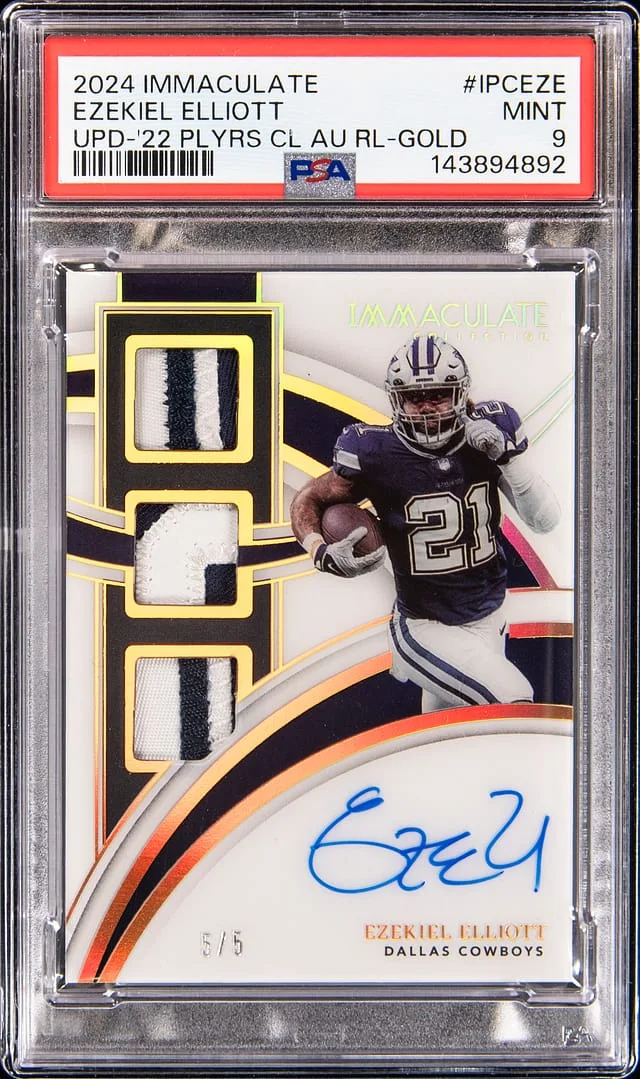 2024 Panini Immaculate Collection Ezekiel Elliott 22 Update Players Club Autograph Relic Gold #IPC-EZE card image