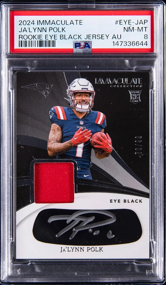 2024 Panini Immaculate Collection Ja'Lynn Polk Eye Black Jersey Autograph #EYE-JAP card image