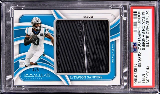 2024 Panini Immaculate Collection Ja'Tavion Sanders Jumbo Logo Gloves #RJL-JSS card image