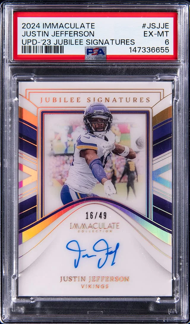 2024 Panini Immaculate Collection Justin Jefferson Update '23 Jubilee Signatures #JS-JJE card image