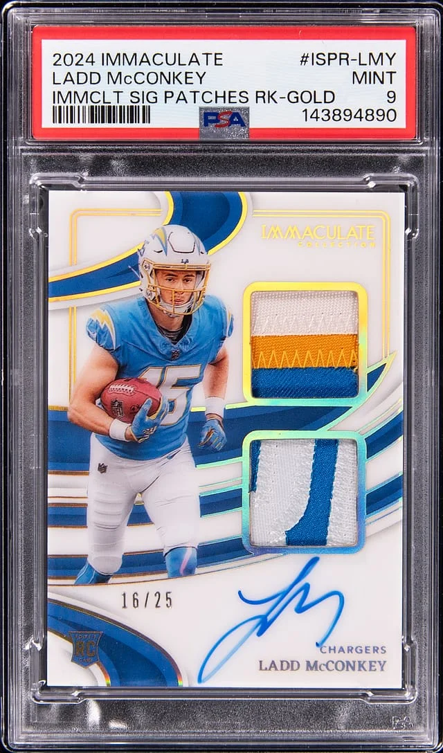2024 Panini Immaculate Collection Ladd McConkey Immaculate Signature Patches #ISPR-LMY card image