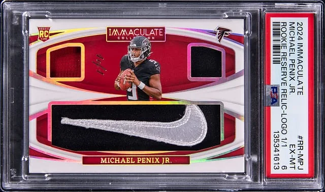 2024 Panini Immaculate Collection Michael Penix Jr. Reserve Relics Brand Logo #RR-MPJ card image