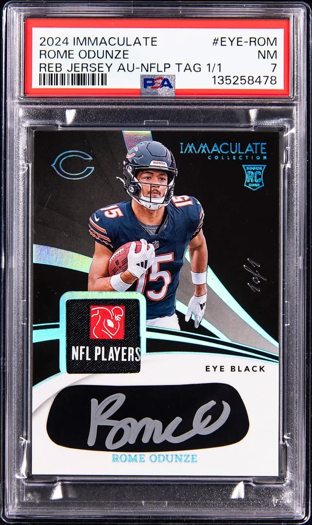 2024 Panini Immaculate Collection Rome Odunze Immaculate Eye Black Jersey Autographs #EYE-ROM card image