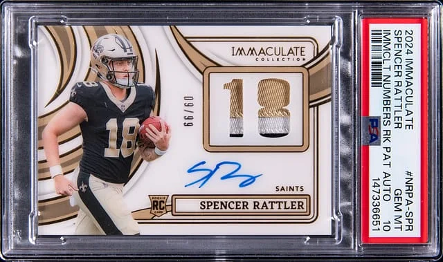 2024 Panini Immaculate Collection Spencer Rattler Immaculate Numbers Patch Autograph (RPA) #NRPA-SPR card image