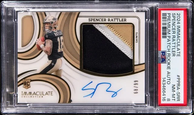 2024 Panini Immaculate Collection Spencer Rattler Premium Patch Autographs #PPRA-SRR card image