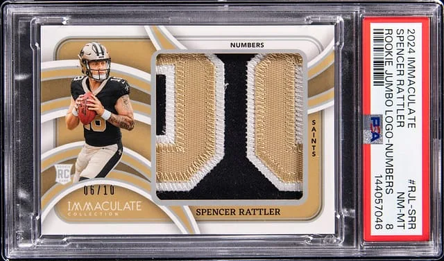 2024 Panini Immaculate Collection Spencer Rattler Jumbo Logo Numbers #RJL-SRR card image