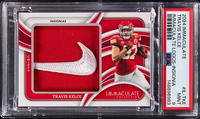 2024 Panini Immaculate Collection Travis Kelce Immaculate Logos Insignia #IL-TKE card image