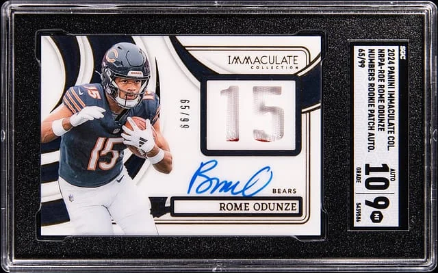2024 Panini Immaculate Rome Odunze Numbers Patch Autograph #NRPA-ROE card image